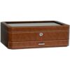 12 Slot Leather Watch Box with Valet Drawer