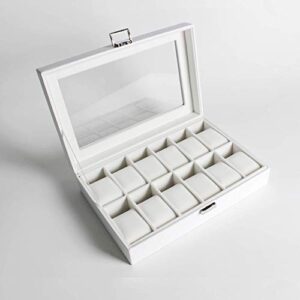 Watch Box 12 Slot Case Real Glass Organizer