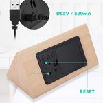 Electime Digital Alarm Clock Wooden Clock LED Time Display