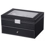 BEWISHOME Watch Box Organizer 20 Men Display Storage Case