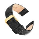 16mm-20mm Black Cowhide Speidel Leather Watch Band