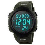 Sport with the Mens Digital Sports Watch – Waterproof, Shock Resistant, and Packed with Features in Sleek Black Design