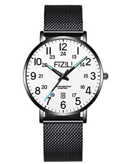 FIZILI Mens Watches Ultra-Thin Minimalist Waterproof-Fashion