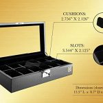 12 Slot Watch Box Organizer with Lock Display Case