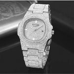 Crystal Watch Bling Iced-Out Watch Oblong Silver/Gold