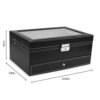 Watch Box, 12 Slots PU Leather Case Organizer