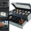 Watch Box Organizer with Glass Display and Lock