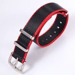 20mm Black Red Military G10 Watch Band Replacement Watch Strap