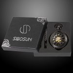SIBOSUN Skeleton Pocket Watch Special 12-Little-Window Case
