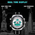 l Analog Digital Backlight Watch Black Silicone Band
