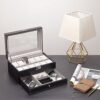 Watch Box, 12 Slots PU Leather Case Organizer