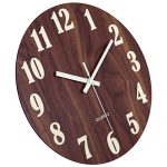 Night Light Round Wall Clock Vintage Rustic Country