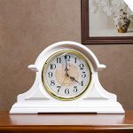 White Retro Mantle Vintage Table Clock