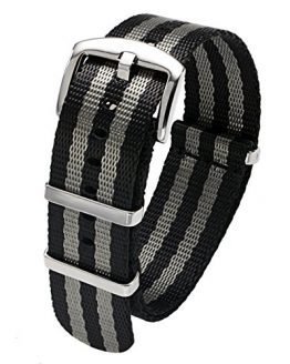 20mm Black and Gray Watch Strap Heavy Duty
