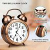 Loud and Silent Alarm Clock with Large Numbers – Perfect for Heavy Sleepers, Kids, and Offices, Compact Retro Design with Night Light and Non-Ticking Mechanism