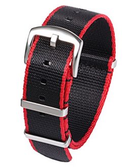 20mm Black Red Military G10 Watch Band Replacement Watch Strap