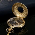 Timeless Elegance: Hicarer Vintage Pocket Watch with Gold Chain – Men’s Steel Timepiece