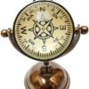 Nautical Desk Ship Clock with Magnetic Compass