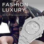Crystal Watch Bling Iced-Out Watch Oblong Silver/Gold