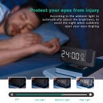 Start Your Day Right with the Multi-Functional 7.4" Mirror LED Display Projection Alarm Clock
