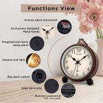 Peakeep 4" Battery Operated Antique Retro Analog Alarm Clock