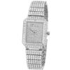 Silver Square Dial Diamond Wrist Watch