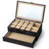 SRIWATANA Watch Box Display Case, 8 Slot Watch Organizer