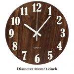 Wall Clock Silent Wooden Design Night Lights