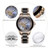 LIGE Lightweight Analog Quartz Watch for Women Waterproof Ceramic Band