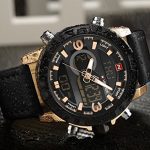 Tonnier Genuine Leather Band Analog Digital LED