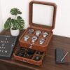 Leather Watch Box with Valet Drawer