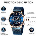 Blue Mesh Stainless Steel Waterproof Wrist Watch TIMEWHEEL