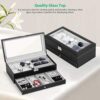 TomCare Upgraded Watch Box Watch Case Jewelry for Men Women