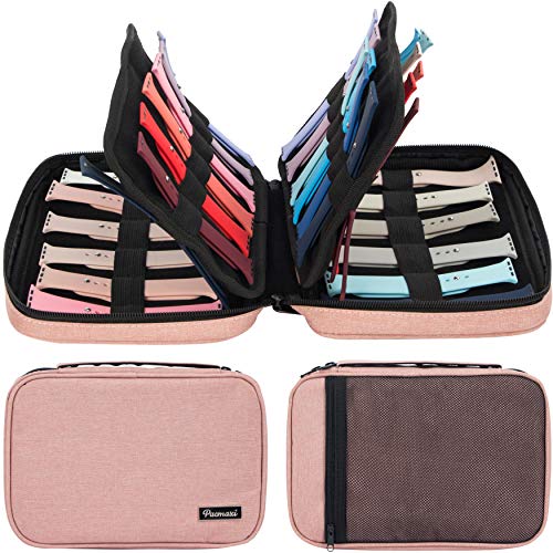 Pink 36 Watch Bands Storage Carrying Case