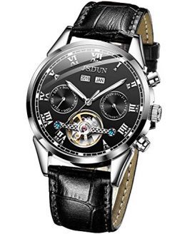 Mens Watches Automatic Self Winding Mechanical Luxury Leather