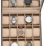 Glenor Co Watch Box – 15 Slot Classic Black Watch Case Organizer with Modern Buckle
