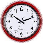 Bernhard Products Retro Wall Clock 9.5 Inch Red Kitchen