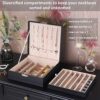 Elegant Necklace Organizer Box: 12 Compartments for Chains and Bracelets - The Perfect Jewelry Storage Solution