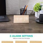 Electime Digital Alarm Clock Wooden Clock LED Time Display