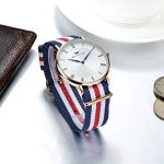 Men's Fashion Watch: Rose Gold Minimalist Design, Waterproof Nylon Band, Swiss Style 🌟👔