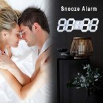 LED Digital Desk Clock, Table Wall Clocks 9.7” Brightness