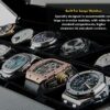 Watch Box Organizer with Glass Display and Lock