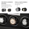 Dynamic Dark Burl Watch Winder - LCD Touchscreen, LED Backlight, and 3+5 Storage Compartment
