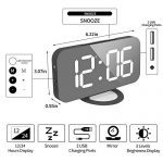 WulaWindy Digital Alarm Clock, Large Mirrored LED Display