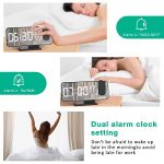 Start Your Day Right with the Multi-Functional 7.4" Mirror LED Display Projection Alarm Clock