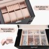 Homde Synthetic Leather Huge Jewelry Box Mirrored Watch