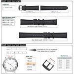 WOCCI 22mm Watch Bands, Black Vintage Leather