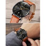 OLEVS Watch Men Leather Watches for Men
