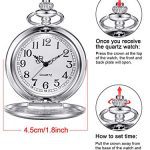 Pocket Watch Engraved with Chain for Mens