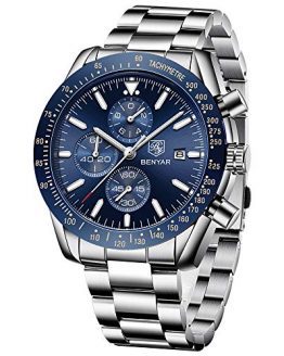 BENYAR - Wrist Watch for Men, Stainless Steel Strap Watches